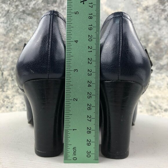 Franco Sarto Women's Size 9M Rapport Blue Faux Leather High Heel Ankle Booties - Picture 9 of 14